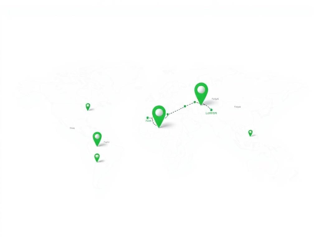 Mapa logístico com rotas